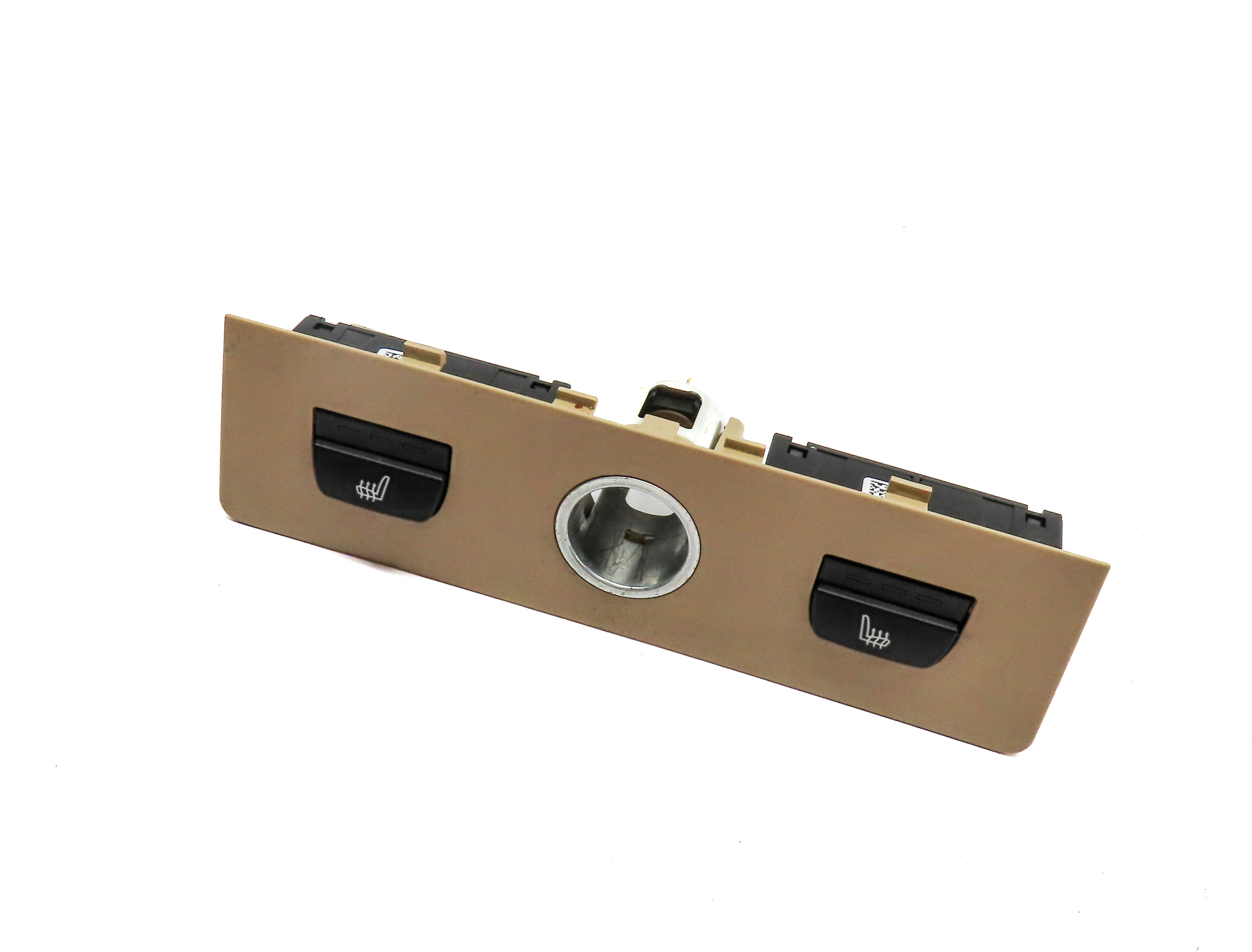 2014 BMW X3 (F25) REAR HEAT HEATED SEAT CONTROL SWITCH w/12V SOCKET (BEIGE) — exact item pictured